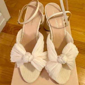 Loeffler Randall. Camellia Knotted Sandals in Pearl. Size 11.
